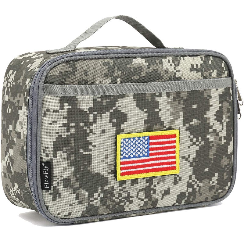 FlowFly Kids Lunch box Insulated Soft Bag Mini Cooler Back to School Thermal Meal Tote Kit for Girls, Boys, Free USA Flag Patch Included - Image 1
